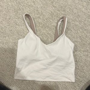 LULULEMON WHITE TANK- size 4 only worn once!
